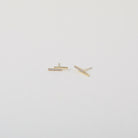 Gold & Crystal double bar minimalist earrings