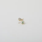 Mismatched gold and green crystal embellished Palm Tree and crystal embellished pineapple duo earring set.
