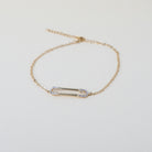 crystal accented gold paperclip bracelet