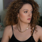Classic Gold Herringbone Snake Necklace