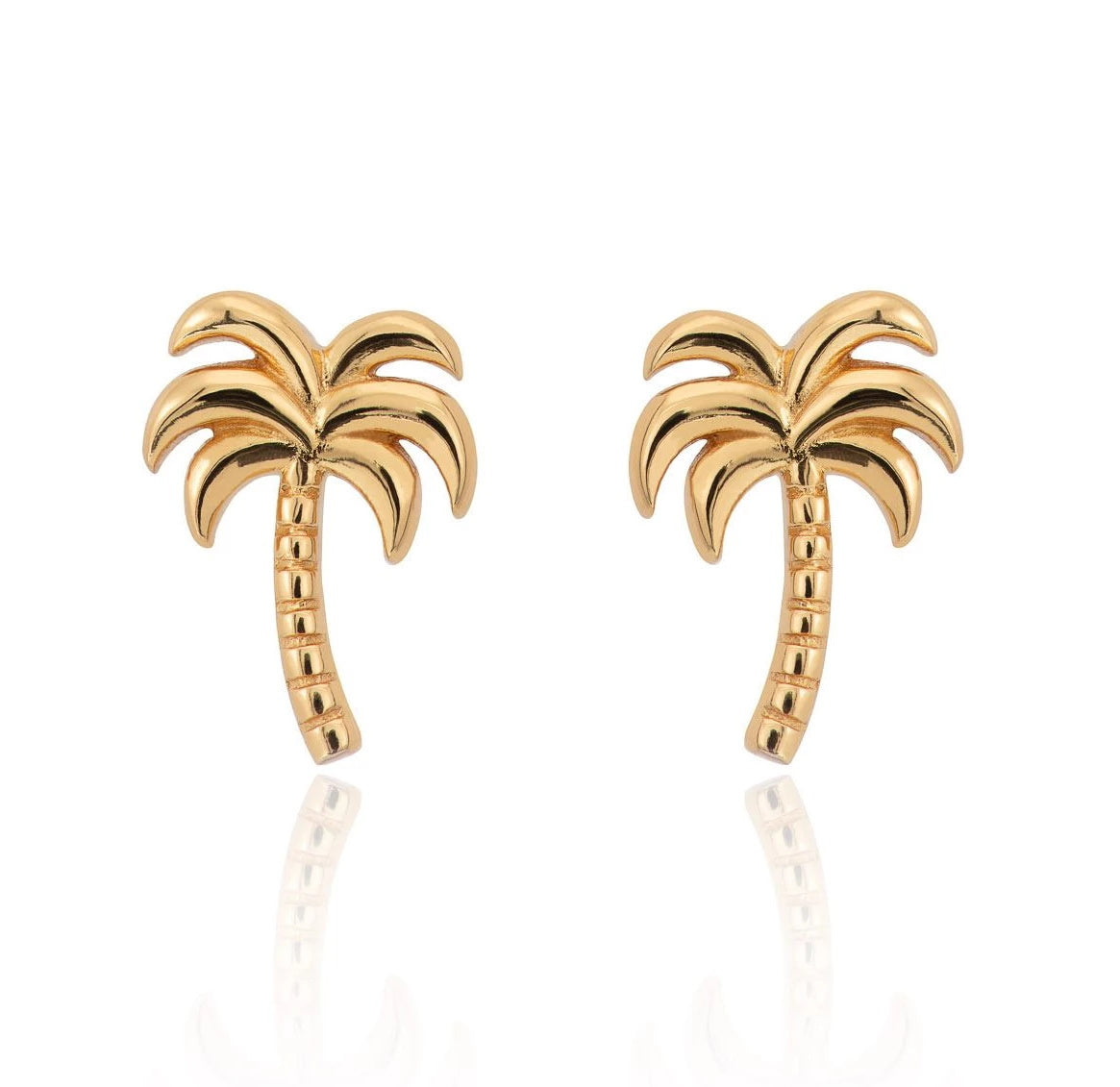 Gold Palm Tree earring studs