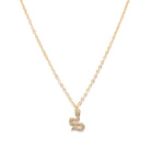 Gold necklace with a gold and crystal embellished snake charm