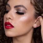 Crystal accented gold lunar ear cuffs