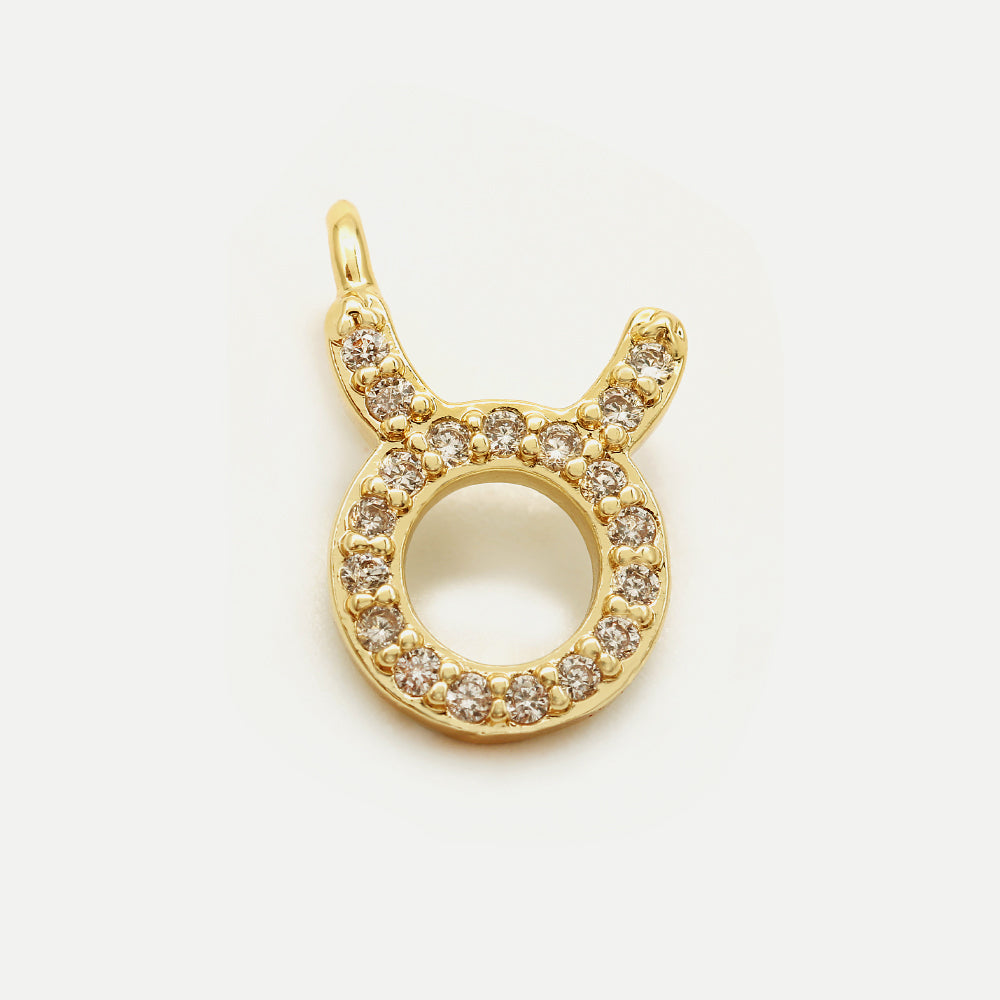 Gold and crystal embellished zodiac charm