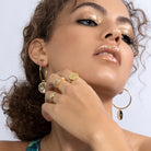 Gold adjustable vintage coin ring